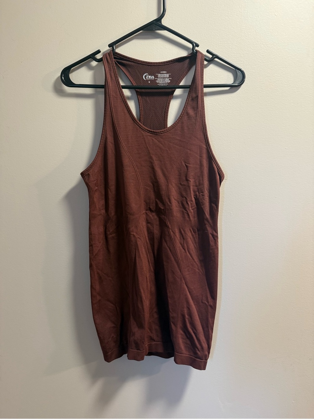 Zyia Active Ribbed Racerback Tank - Deep Brown